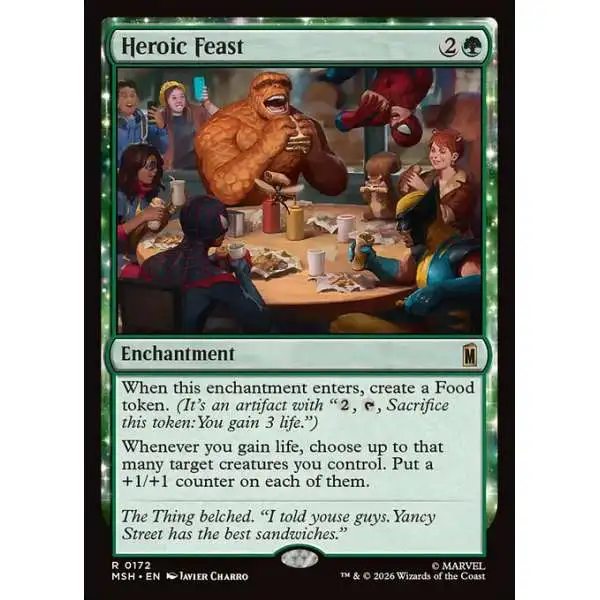 mtg best heroic cards Magic The Gathering Marvel Super Heroes Single Card Rare Feast 172 he deals damage equal to his power to each creature MTG Heroic Creatures - All