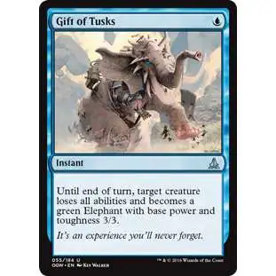 MtG Trading Card Game Oath of the Gatewatch Uncommon Foil Gift of Tusks #55