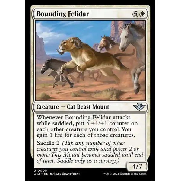 MtG Outlaws of Thunder Junction Uncommon Bounding Felidar #5