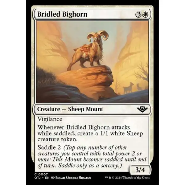 MtG Outlaws of Thunder Junction Common Bridled Bighorn #7