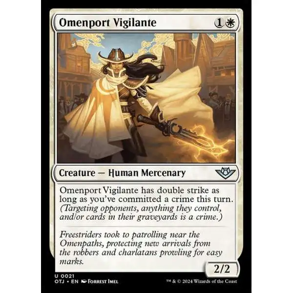 MtG Outlaws of Thunder Junction Uncommon Omenport Vigilante #21