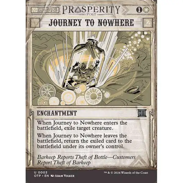 MtG Outlaws of Thunder Junction Breaking News Uncommon Journey to Nowhere #3 [Prosperity Showcase]