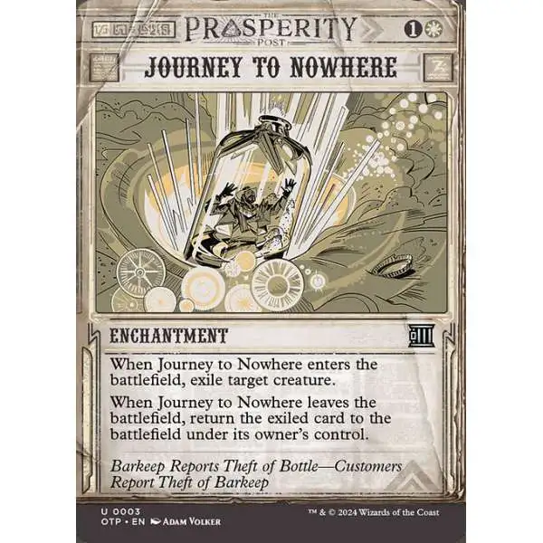 MtG Outlaws of Thunder Junction Breaking News Uncommon Journey to Nowhere #3 [Prosperity Showcase FOIL]