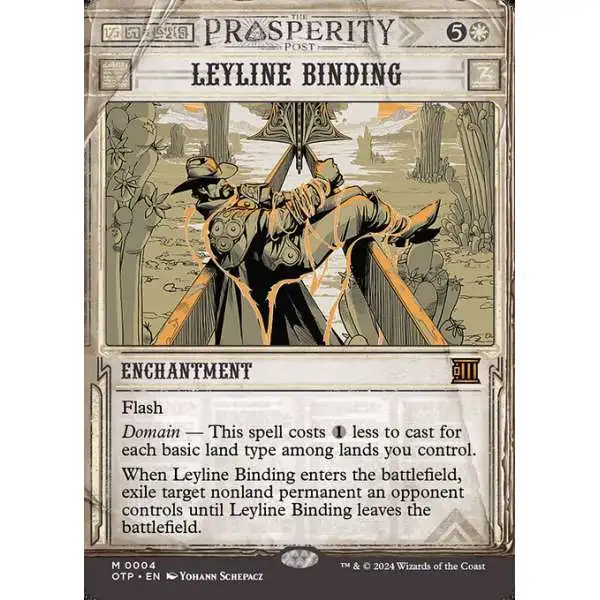 MtG Outlaws of Thunder Junction Breaking News Mythic Rare Leyline Binding #4 [Prosperity Showcase]