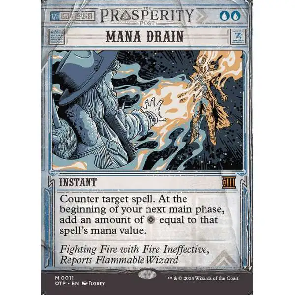 MtG Outlaws of Thunder Junction Breaking News Mythic Rare Mana Drain #11 [Prosperity Showcase]