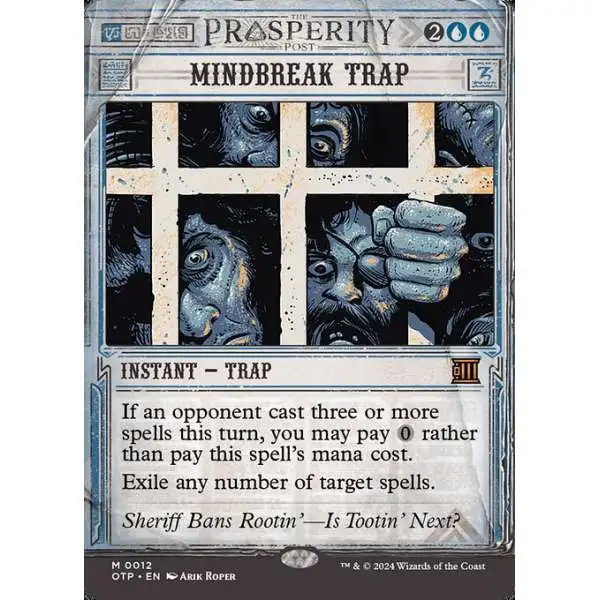 MtG Outlaws of Thunder Junction Breaking News Mythic Rare Mindbreak Trap #12 [Prosperity Showcase FOIL]