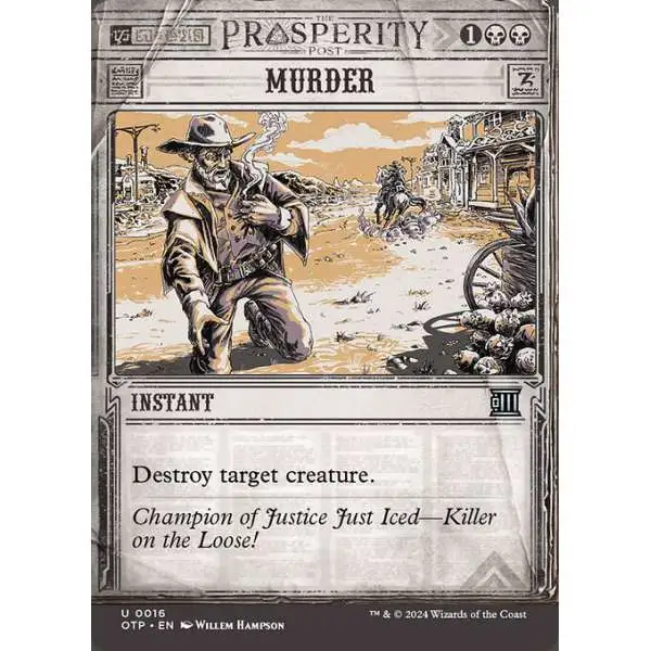 MtG Outlaws of Thunder Junction Breaking News Uncommon Murder #16 [Prosperity Showcase]