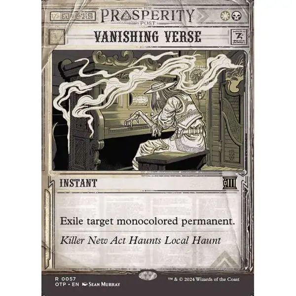 MtG Outlaws of Thunder Junction Breaking News Rare Vanishing Verse #57 [Prosperity Showcase]