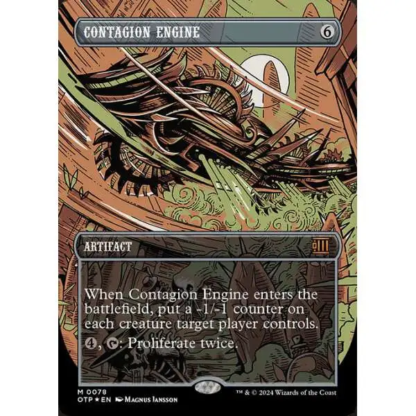 MtG Outlaws of Thunder Junction Breaking News Mythic Rare Contagion Engine #78 [Textured FOIL]