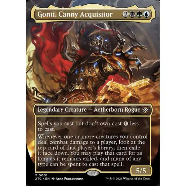 MtG Outlaws of Thunder Junction Commander Mythic Rare Gonti, Canny Acquisitor #1 [Commander FOIL]