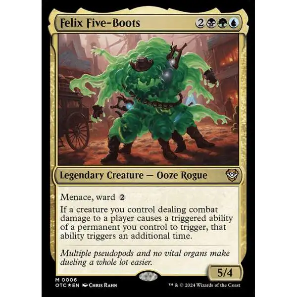 MtG Outlaws of Thunder Junction Commander Mythic Rare Felix Five-Boots #6 [Commander FOIL]