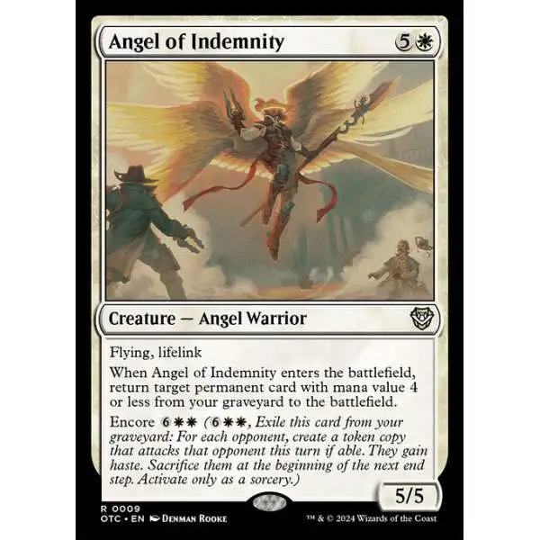 MtG Outlaws of Thunder Junction Commander Rare Angel of Indemnity #9