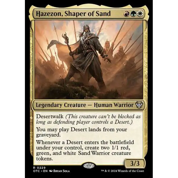 MtG Outlaws of Thunder Junction Commander Rare Hazezon, Shaper of Sand #229