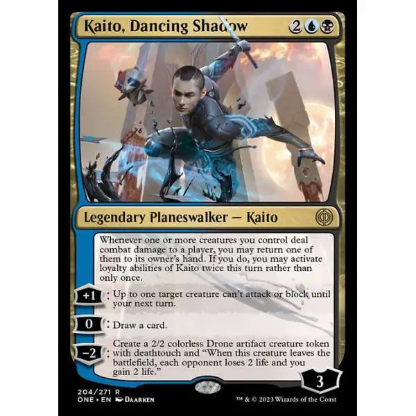 MtG Phyrexia: All Will Be One Rare Foil Kaito, Dancing Shadow #204