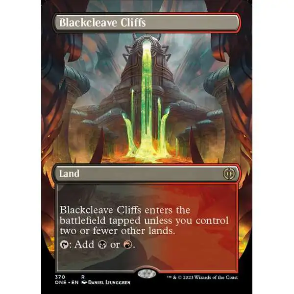 MtG Phyrexia: All Will Be One Rare Blackcleave Cliffs #370 [Alternate Art Borderless]