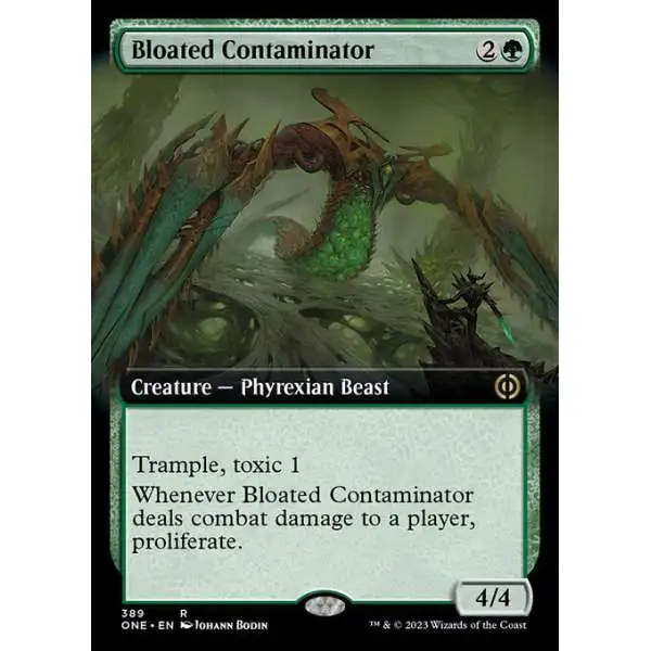 MtG Phyrexia: All Will Be One Rare Bloated Contaminator #389 [Extended Art FOIL]