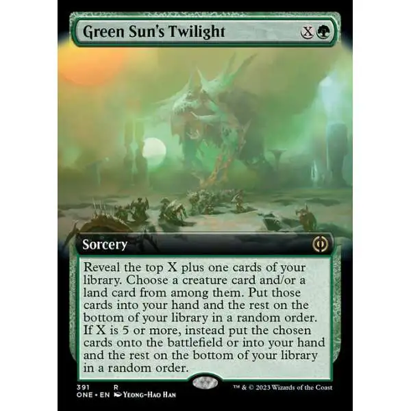 MtG Phyrexia: All Will Be One Rare Green Sun's Twilight #391 [Extended Art FOIL]