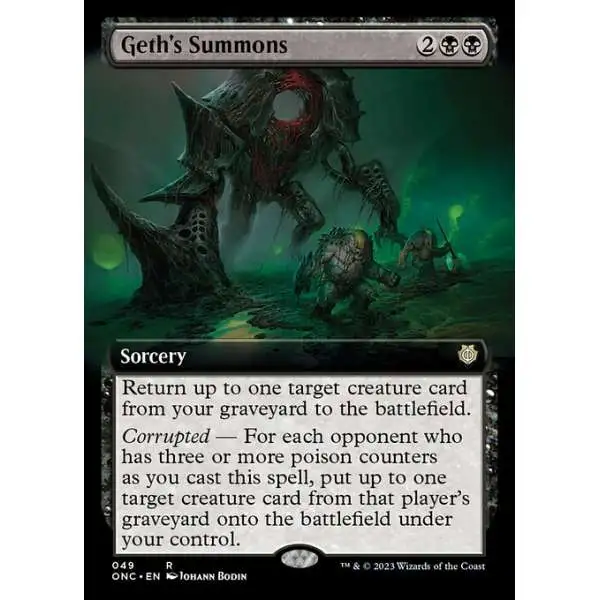 MtG Phyrexia: All Will Be One Commander Rare Geth's Summons #49 [Extended Art]