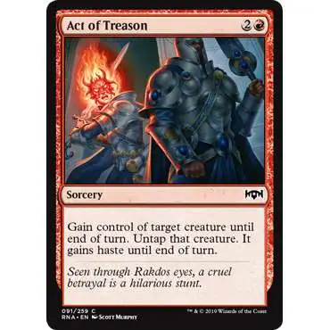 MtG Trading Card Game Ravnica Allegiance Common Act of Treason #91