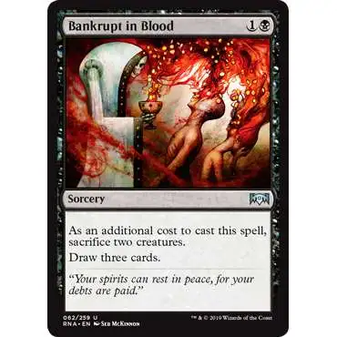 MtG Trading Card Game Ravnica Allegiance Uncommon Bankrupt in Blood #62