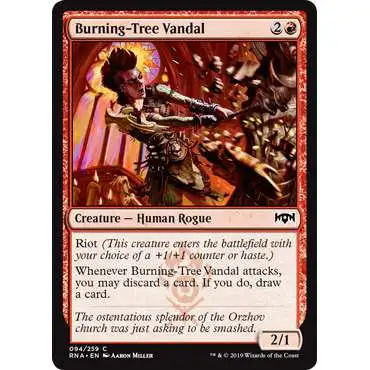 MtG Trading Card Game Ravnica Allegiance Common Burning-Tree Vandal #94