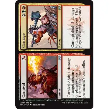 MtG Trading Card Game Ravnica Allegiance Uncommon Foil Carnival // Carnage #222