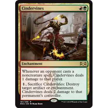 MtG Trading Card Game Ravnica Allegiance Rare Foil Cindervines #161