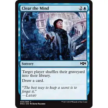 MtG Trading Card Game Ravnica Allegiance Common Clear the Mind #34