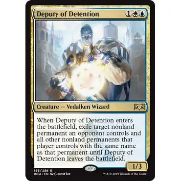 MtG Trading Card Game Ravnica Allegiance Rare Deputy of Detention #165