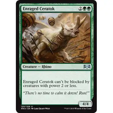 MtG Trading Card Game Ravnica Allegiance Uncommon Enraged Ceratok #125