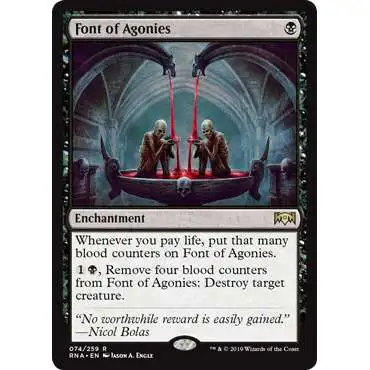 MtG Trading Card Game Ravnica Allegiance Rare Font of Agonies #74
