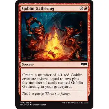 MtG Trading Card Game Ravnica Allegiance Common Goblin Gathering #104