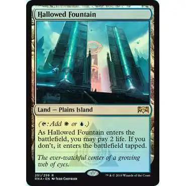 MtG Trading Card Game Ravnica Allegiance Rare Foil Hallowed Fountain #251
