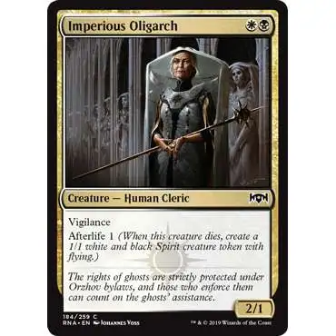 MtG Trading Card Game Ravnica Allegiance Common Imperious Oligarch #184