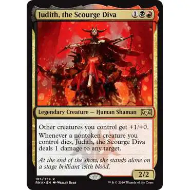 MtG Trading Card Game Ravnica Allegiance Rare Judith, the Scourge Diva #185