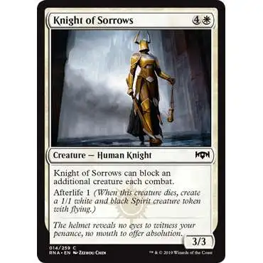 MtG Trading Card Game Ravnica Allegiance Common Knight of Sorrows #14