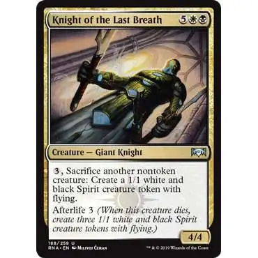 MtG Trading Card Game Ravnica Allegiance Uncommon Knight of the Last Breath #188