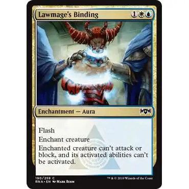 MtG Trading Card Game Ravnica Allegiance Common Lawmage's Binding #190