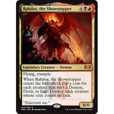 MtG Trading Card Game Ravnica Allegiance Mythic Rare Foil Rakdos, the Showstopper #199