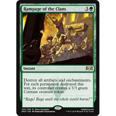 MtG Trading Card Game Ravnica Allegiance Rare Rampage of the Clans #134