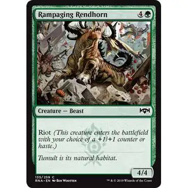 MtG Trading Card Game Ravnica Allegiance Common Rampaging Rendhorn #135