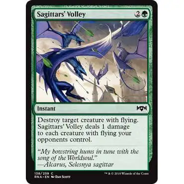 MtG Trading Card Game Ravnica Allegiance Common Foil Sagittars' Volley #138