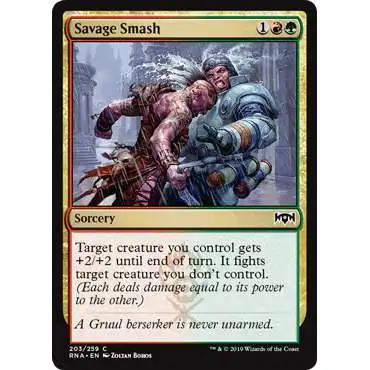 MtG Trading Card Game Ravnica Allegiance Common Savage Smash #203