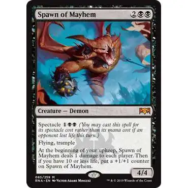 MtG Trading Card Game Ravnica Allegiance Mythic Rare Spawn of Mayhem #85