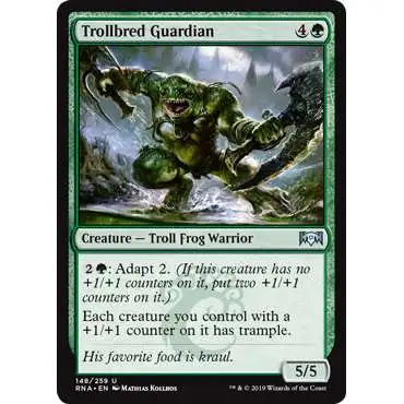 MtG Trading Card Game Ravnica Allegiance Uncommon Trollbred Guardian #148