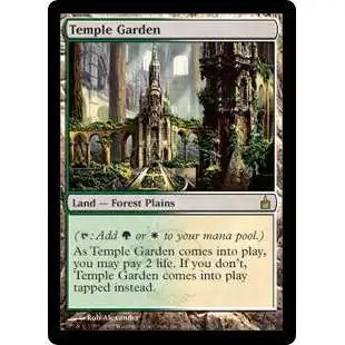 MtG Trading Card Game Ravnica: City of Guilds Rare Temple Garden #284