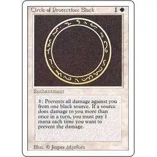 MtG Revised Common Circle of Protection: Black #9 [Moderately Played]