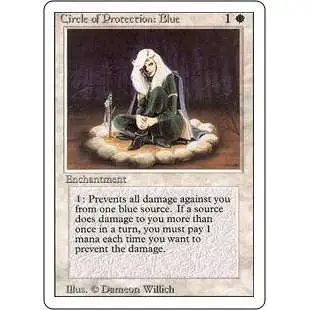 MtG Revised Common Circle of Protection: Blue #10 [Moderately Played]