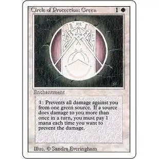 MtG Revised Common Circle of Protection: Green #11 [Moderately Played]