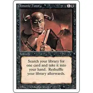 MtG Revised Uncommon Demonic Tutor #105 [Heavily Played]